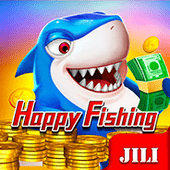 Happy Fishing icon with smiling fish artwork