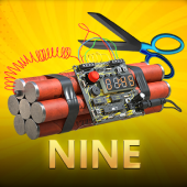 Nine card game icon with numeral nine artwork